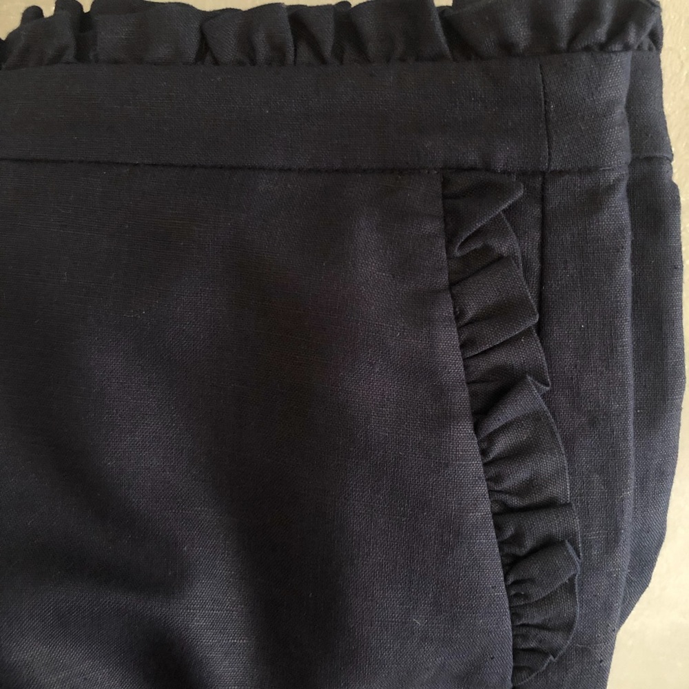 Hi Rise JCrew Linen Shorts with Ruffle Detail - Picture 3 of 5